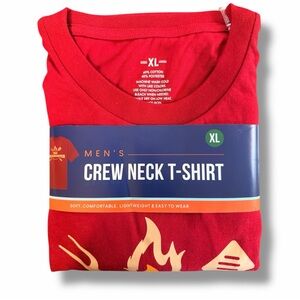 NEW Men's Vibrant Red "The Grillmaster" Crew Neck T-Shirt Size XL. Lightweight